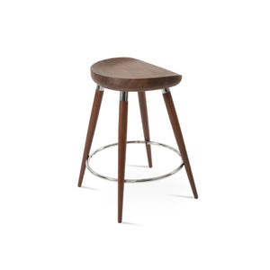 Soho Concept Cattelan Ana Barstools & Counterstools: Stylish Solid Walnut Seats With Durable Metal Accents Walnut,Chrome  Soho-concept-dining-chair-07509