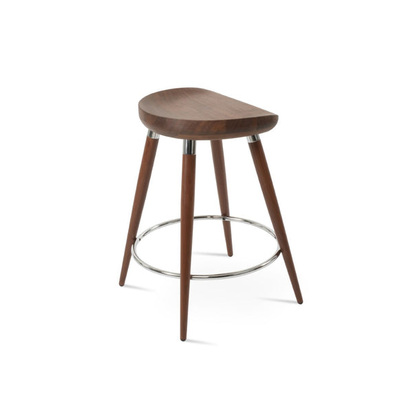 Soho Concept Cattelan Ana Barstools & Counterstools: Stylish Solid Walnut Seats With Durable Metal Accents Walnut,Chrome  Soho-concept-dining-chair-07509
