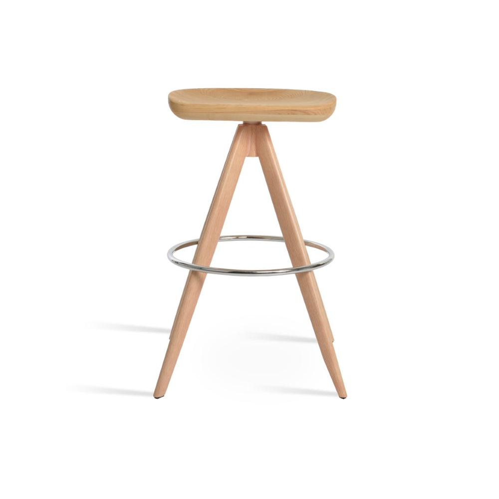 Soho Concept Cattelan Pyramid-mw Barstools & Counterstools - Solid Wood Seats With Chic Metal Finishes Available! Natural,Ash  Soho-concept-dining-chair-07510