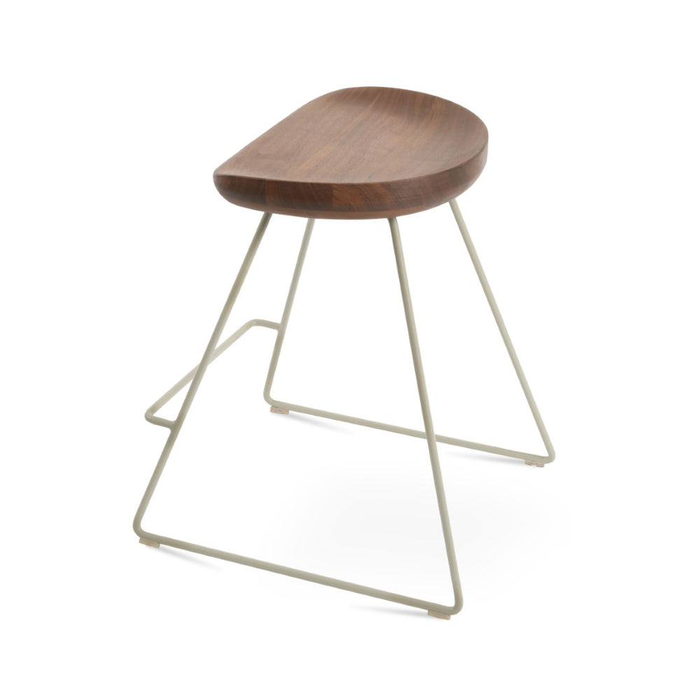Soho Concept Cattelan Wire Barstools & Counterstools - Solid Walnut Seats, Stylish Metal Bases For Modern Decor Walnut  Soho-concept-dining-chair-07512