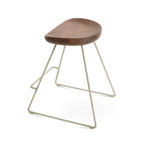Soho Concept Cattelan Wire Barstools & Counterstools - Solid Walnut Seats, Stylish Metal Bases For Modern Decor Walnut  Soho-concept-dining-chair-07512