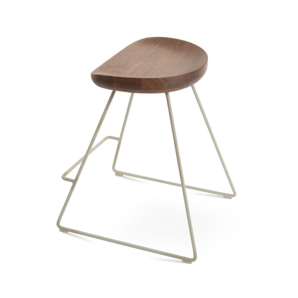 Soho Concept Cattelan Wire Barstools & Counterstools - Solid Walnut Seats, Stylish Metal Bases For Modern Decor Walnut  Soho-concept-dining-chair-07512