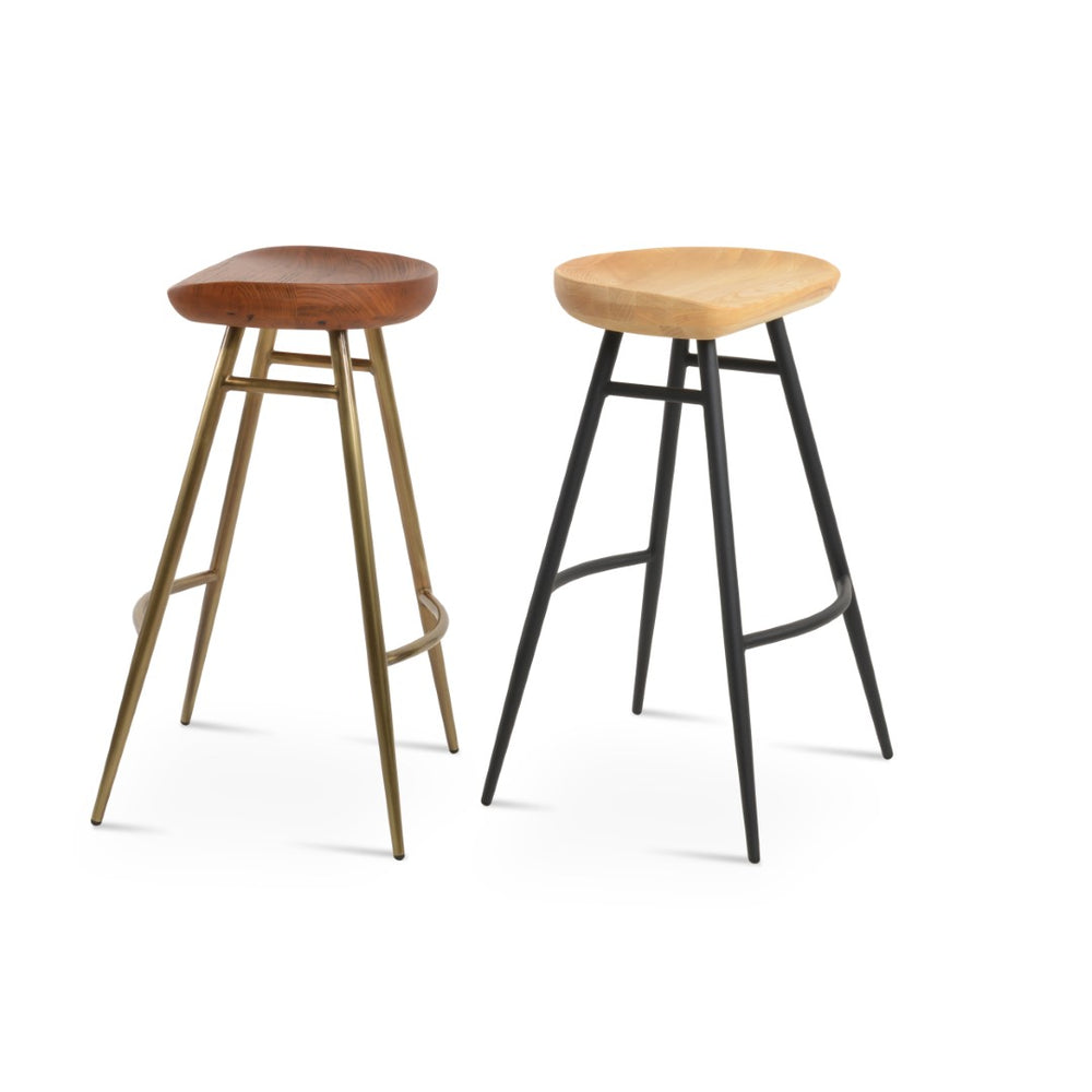 Soho Concept Cattelan Galata Barstools & Counterstools - Stylish Solid Wood Seats With Durable Metal Legs Brass,Black,Ash Steel Tubular Legs Soho-concept-dining-chair-10744