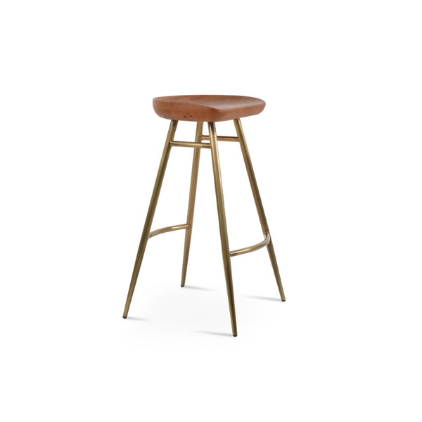 Soho Concept Cattelan Galata Barstools & Counterstools - Stylish Solid Wood Seats With Durable Metal Legs Brass,Ash Steel Tubular Legs Soho-concept-dining-chair-10745