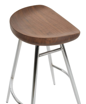 Soho Concept Cattelan Galata Barstools & Counterstools - Solid Walnut Seat, Stylish Chrome Or Brass Finish Options Chrome,Walnut Steel Tubular Legs Soho-concept-dining-chair-10748