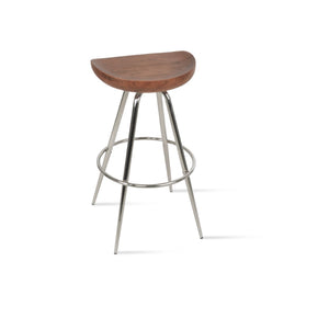 Soho Concept Cattelan Max Swivel Barstools With Solid Wood Seats And Durable Metal Bases – Stylish & Versatile Ash Steel Tubular Legs Black ,S.Steel ,Walnut Finish Solid Wood Seat Dia, 13x16,8 Soho-concept-dining-chair-06601