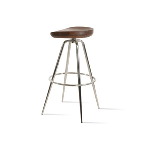 Soho Concept Cattelan Max Barstools & Counterstools: Solid Walnut Seat, Swivel Design, Stylish Metal & Wood Mix Walnut Steel Tubular Legs Black ,S.Steel ,Walnut Finish Solid Wood Seat Dia, 13x16,8 Soho-concept-dining-chair-10749