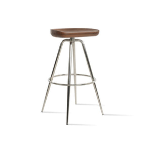 Soho Concept Cattelan Max Barstools & Counterstools: Solid Walnut Seat, Swivel Design, Stylish Metal & Wood Mix Walnut Steel Tubular Legs Black ,S.Steel ,Walnut Finish Solid Wood Seat Dia, 13x16,8 Soho-concept-dining-chair-07514