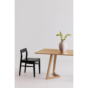 Moe's Home Godenza Dining Table - Solid Oak Mid-century Modern Design With Flared Legs, Seats Up To 8 Guests Natural Solid Oak Cb-1004-24-0