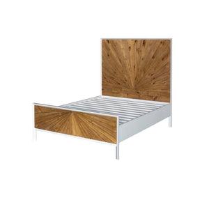 Lh Imports Casablanca Single Bed - Sustainable Reclaimed Wood With Elegant White Lacquer Finish For Your Home White,Brown Solid Oak,Reclaimed Pine,Lvl Plywood,Mdf In White Lacquer Cb003s