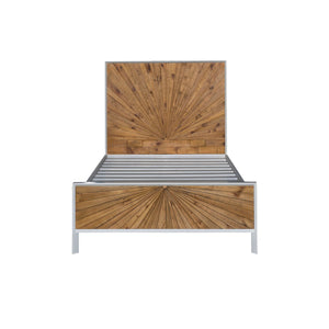 Lh Imports Casablanca Single Bed - Sustainable Reclaimed Wood With Elegant White Lacquer Finish For Your Home White,Brown Solid Oak,Reclaimed Pine,Lvl Plywood,Mdf In White Lacquer Cb003s