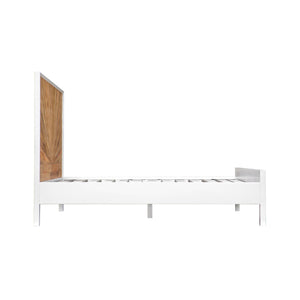 Lh Imports Casablanca Single Bed - Sustainable Reclaimed Wood With Elegant White Lacquer Finish For Your Home White,Brown Solid Oak,Reclaimed Pine,Lvl Plywood,Mdf In White Lacquer Cb003s