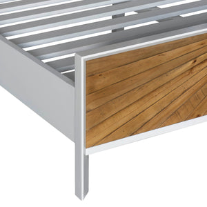 Lh Imports Casablanca Single Bed - Sustainable Reclaimed Wood With Elegant White Lacquer Finish For Your Home White,Brown Solid Oak,Reclaimed Pine,Lvl Plywood,Mdf In White Lacquer Cb003s