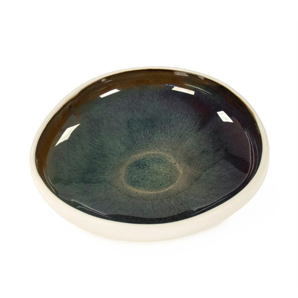 Zentique Atomic Ceramic Platter Small — Sleek Modern Appetizer Tray, Durable Dishwasher-Safe Accent Finish W8 x H1.75 x D7.5 CB3320-20-F929