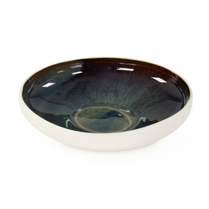 Zentique Atomic Ceramic Platter Small — Sleek Modern Appetizer Tray, Durable Dishwasher-Safe Accent Finish W14.5 x H3.5 x D14.5 CB3320-38-F929