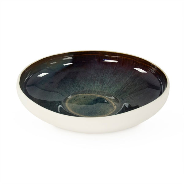 Zentique Atomic Ceramic Platter Small — Sleek Modern Appetizer Tray, Durable Dishwasher-Safe Accent Finish W14.5 x H3.5 x D14.5 CB3320-38-F929