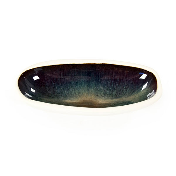 Zentique Atomic Boat Platter Small Retro Ceramic Serving Dish for Appetizers Sushi Condiments Centerpiece (92 chars) CB3427-29-F929
