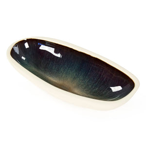 Zentique Atomic Boat Platter Small Retro Ceramic Serving Dish for Appetizers Sushi Condiments Centerpiece (92 chars) CB3427-29-F929