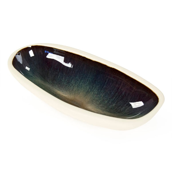 Zentique Atomic Boat Platter Small Retro Ceramic Serving Dish for Appetizers Sushi Condiments Centerpiece (92 chars) CB3427-29-F929