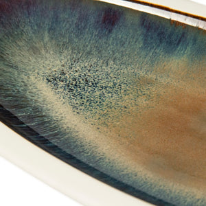 Zentique Atomic Boat Platter Large — Mid‑Century Ceramic Serving Centerpiece, Glazed Elongated Tray 16.5" CB3427-42-F929