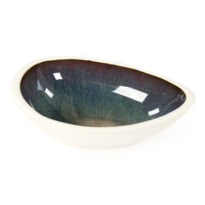 Zentique Atomic Teardrop Bowl Modern Ceramic Accent Bowl 9.25" x 3.75" Mid-Century Teardrop Catchall Decor CB3428-24-F929