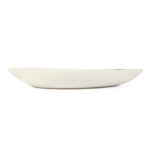 Zentique Atomic Sculptural Teardrop Bowl Large — Mid-Century Ceramic Centerpiece, Gloss Glazed Snack & Catchall (15"x2"x9") CB3428-38-F929