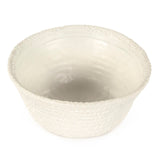 White Cross Weave Bowl Small Matte White CB3490-26-R11 Zentique