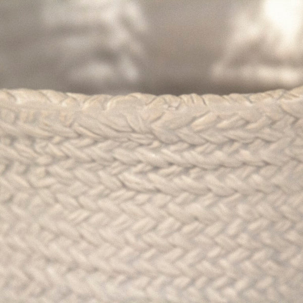 Zentique Grey Grey Cross Weave Bowl Small elegant ceramic centerpiece with textured weave, muted glaze charm W10.25 x H5 x D10 CB3490-26-R604