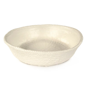 White Cross Weave Bowl Large Matte White CB3490-40-R11 Zentique