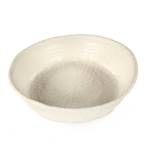 White Cross Weave Bowl Large Matte White CB3490-40-R11 Zentique