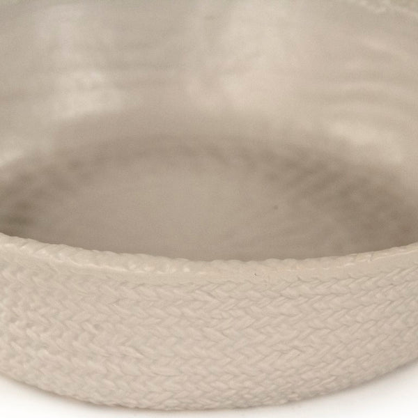Zentique Grey Grey Cross Weave Bowl Large — Textured Ceramic Centerpiece in Neutral Grey Glaze for Elegant Dining W15.5 x H4.25 x D14 CB3490-40-R604