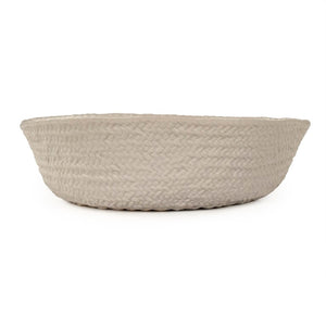 Zentique Grey Grey Cross Weave Bowl Large — Textured Ceramic Centerpiece in Neutral Grey Glaze for Elegant Dining W15.5 x H4.25 x D14 CB3490-40-R604