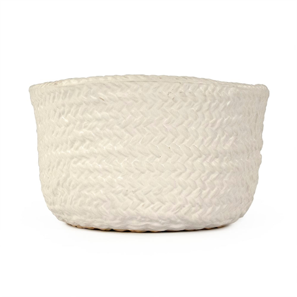 White Cross Weave Deep Dish Small Matte White CB3491-20-R11 Zentique