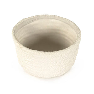 Zentique Grey Grey Cross Weave Bowl Small elegant ceramic centerpiece with textured weave, muted glaze charm W7.75 x H4.5 x D7.5 CB3491-20-R604