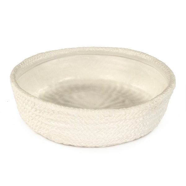 White Cross Weave Deep Dish Large Matte White CB3491-30-R11 Zentique