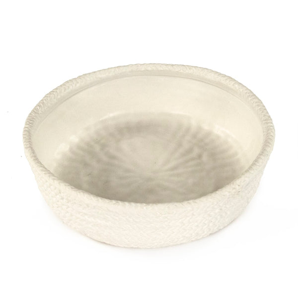 White Cross Weave Deep Dish Large Matte White CB3491-30-R11 Zentique