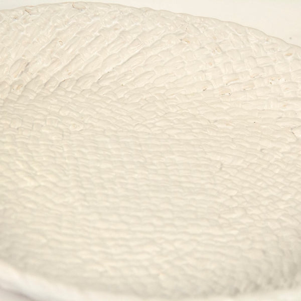 White Cross Weave Platter Small Matte White CB3492-27-R11 Zentique