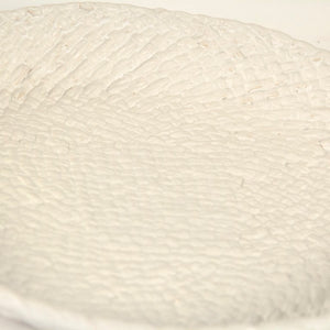 Zentique White Cross Weave Bowl with Textured Ceramic Finish — Elegant White Centerpiece for Serving & Display W10.5 x H1.5 x D10.5 CB3492-27-R11