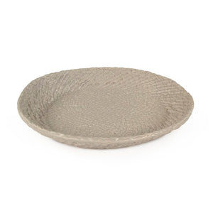 Zentique Grey Grey Cross Weave Bowl Small elegant ceramic centerpiece with textured weave, muted glaze charm W10.5 x H1.5 x D10.5 CB3492-27-R604