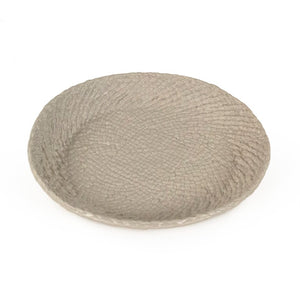 Zentique Grey Grey Cross Weave Bowl Small elegant ceramic centerpiece with textured weave, muted glaze charm W10.5 x H1.5 x D10.5 CB3492-27-R604