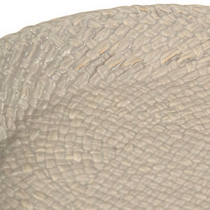 Zentique Grey Grey Cross Weave Bowl Small elegant ceramic centerpiece with textured weave, muted glaze charm W10.5 x H1.5 x D10.5 CB3492-27-R604