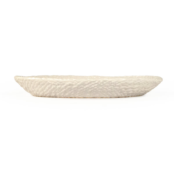 White Cross Weave Platter Medium Matte White CB3492-34-R11 Zentique