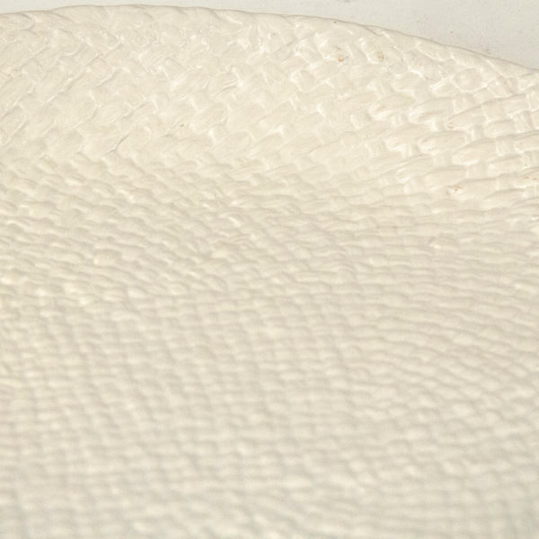 White Cross Weave Platter Medium Matte White CB3492-34-R11 Zentique