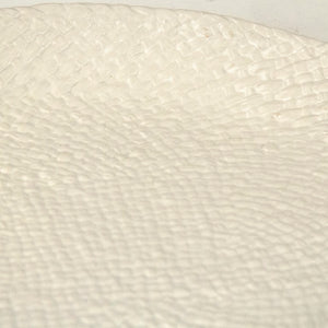Zentique White Cross Weave Platter Medium — Elegant 13.25" Ceramic Serving Platter with Textured Glossy Finish CB3492-34-R11