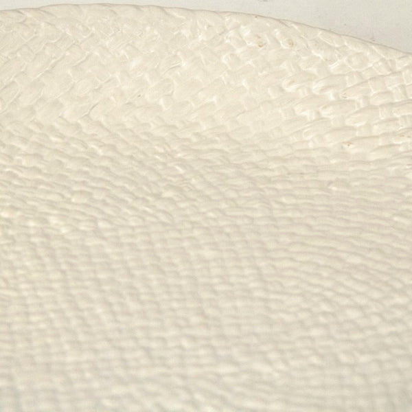 Zentique White Cross Weave Platter Medium — Elegant 13.25" Ceramic Serving Platter with Textured Glossy Finish CB3492-34-R11