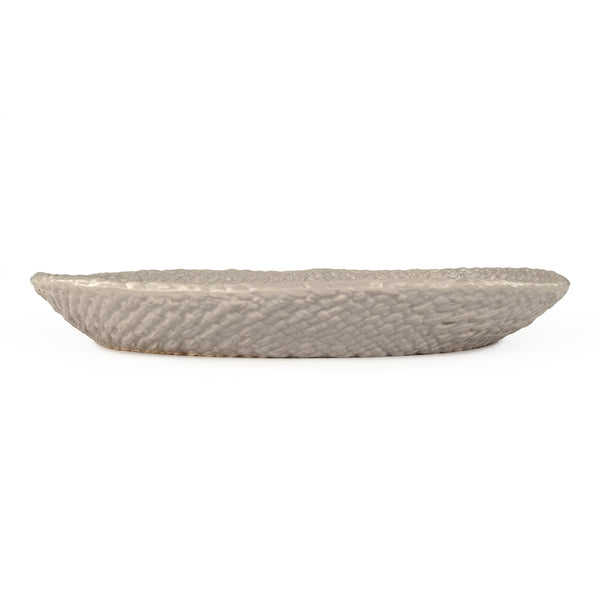 Grey Cross Weave Platter Medium Matte Cool Grey CB3492-34-R604 Zentique