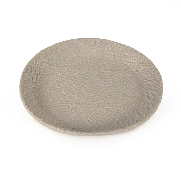 Grey Cross Weave Platter Medium Matte Cool Grey CB3492-34-R604 Zentique