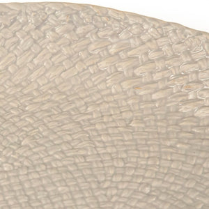 Zentique Grey Cross Weave Platter Medium — Textured Ceramic Serving Platter 13.25" Durable Grey Centerpiece for Appetizers & Desserts CB3492-34-R604