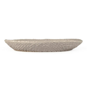 Zentique Grey Cross Weave Platter Medium — Textured Ceramic Serving Platter 13.25" Durable Grey Centerpiece for Appetizers & Desserts CB3492-34-R604