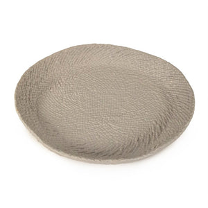 Zentique Grey Grey Cross Weave Bowl Large — Textured Ceramic Centerpiece in Neutral Grey Glaze for Elegant Dining W16.25 x H2.25 x D8 CB3492-41-R604